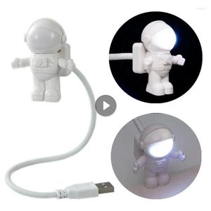 Lampade da tavolo Lampada da notte portatile alimentata tramite USB Luci da lettura per libri Astronauta Lampada da scrivania a LED per illuminazione della tastiera del computer portatile