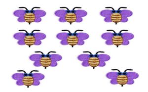 10 Stück Lavendel-Bienen-Aufnäher, Insektenabzeichen für Kleidung, bestickter Aufnäher, Applikation, zum Aufbügeln, Nähzubehör, DIY5231532