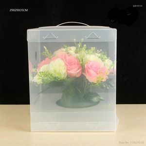 Gift Wrap Bigger Clear Square Wedding Favor Box PVC Transparent Birthday Party Valentine's Day Portable Flowers Boxes