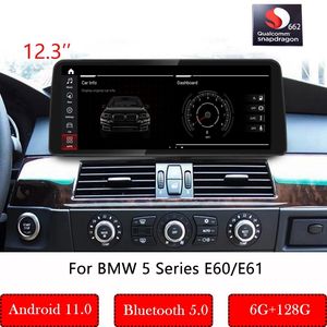 12.3 pollici Android 11 Qualcomm Car Multimedia Player Monitor per BMW Serie 5 E60 E61 CCC/CIC/Maschera Carplay Auto Stereo DVD