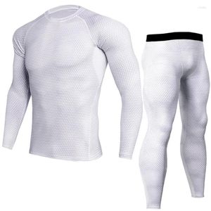 Lauf-Sets 2023 Fitness Enge Sport Anzug Männer Langarm Hemd Hose männer Set Kompression Turnhalle Kleidung Schnelle Trockene Sportswear