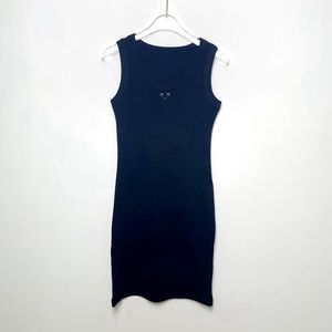 Casual Dresses Early Spring Heavy Industry Metal L Label Spliced U-neck Tank Top Dress Sexy Slim Super A Skirt Children