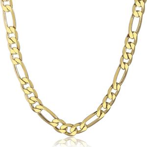 Łańcuchy proste złoty kolor klasyczny Naszyjnik łańcucha figaro dla mężczyzn o szerokości 6 mm kubański krawężnik żydlelry prezent 18-28 cala GN18A
