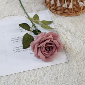 Decorative Flowers Artificial Flower Single Rose Branch Silk Wedding Scene Decoration Bride Girlfriends Bouquet