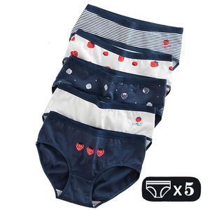 Women's Panties M-2XL Underwear Women Girls Briefs Soft Breathable Panties Cotton Underpants Sexy Intimates Strawberry Print Panty Plus Size 230516