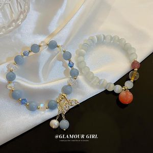 Charm Armband Minar Elegant Multi Designs Bling Opal Natural Stone Peach Mermaid For Women Pärlade armband Böhmensmycken