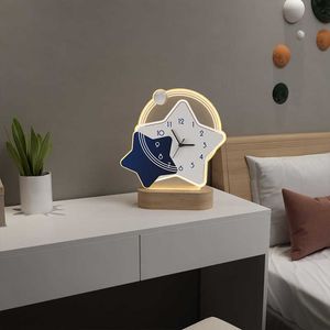 Relógios da mesa de mesa meisd tabela multifuncional relógio de luxo Night Light Design Design Design Watch Home Decor USB Power Line Horloge Frete grátis AA230515