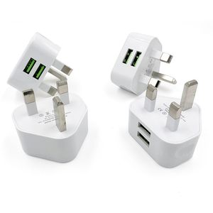 British Gauge Double U ładowarka Trzy-pinowa szybka wtyczka telefonu komórkowego podwójny port 2USB Adapter 5V2.1A Multi-Port Charge