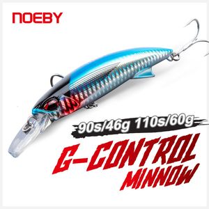 Baits Lures NOEBY G Control Minnow Fishing Lure 90S 46g 110S 60g Heavy Sinking Long Cast Trolling Artificial Hard Bait for Sea Fishing Lures 230516