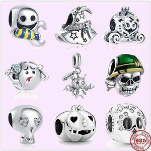 925 Charm Perlen Zubehör passen Pandora Charms Schmuck Großhandel Weihnachten Süßigkeiten Hut Dämon Skelett Perle