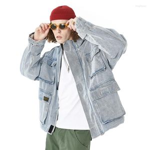 Herrarna ner vinter original tvättlast lambwool stativ krage bomull kappa casual denim tjock parkas jacka