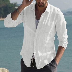 Männer Casual Hemden 2023 Herren Baumwolle Leinen Hemd Baggy Langarm Button Tops Weiß Für Männer Bluse Herbst Camisa Masculina Streetwear