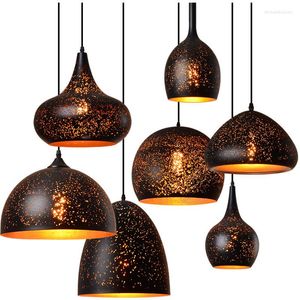 Pendant Lamps Industrial Style Retro Loft Black Baking Finish Light Wrought Iron E27 Edison Bulb Cord Lights For Bar Club