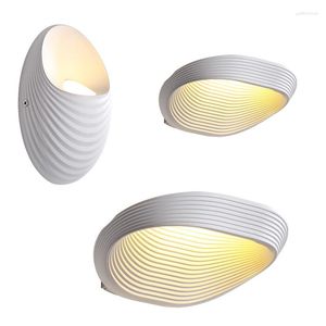 Lâmpadas de parede LED de casca de estilo nórdico LED para Art Home Deco, espelho de cabeceira leve, lâmpada de lâmpada de lâmpada ao ar livre