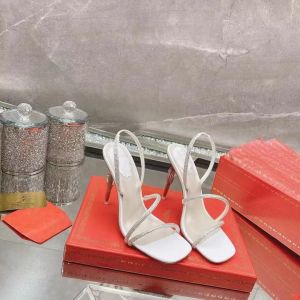 Najwyższej jakości buty swobodne luksusowe projektanci damskie sandały krystaliczne szmaragdowe szmaragdowe obcasy dla kobiet ozdobne ozdoby sexy impreza ślub euro 35-42