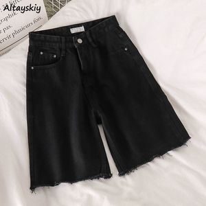 Женские шорты шорты Женщины черные прямые брюки с меховыми полуоткрыты
