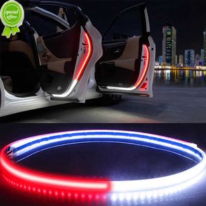 New 2/4Pc LED Car Door Opening Warning Light Strip 12v 120cm Decoration Welcome Decor Lamp Anti Rear-end Collision Safety Lamp Strip