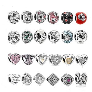 925 Pounds Silver New Fashion Charm Original Round Beads, Full Diamond Crown of Love, Droplet Beads, Compatible Pandora Bracelet, Beads