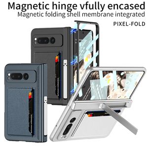 Magnetic Folding Cases For Google Pixel Fold Case Bracket Credit Card Hinge Protective Film Screen Cover