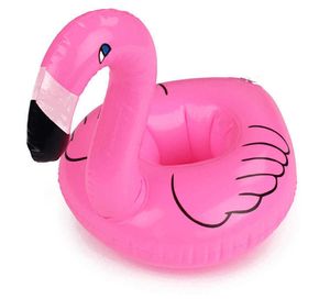 Uppblåsbara flottörrör 6 st bord PVC Swan-Shape Cup-sits förstorar ditt roliga i vattenrosa dryckskopphållare flytande koppmatta på vatten P230516