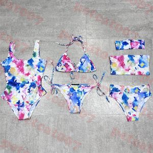 Colorful Letter Swimsuit Womens Bikini Set Sexy Tube Top Swimwear Beach Ladies One Piece Swimwear