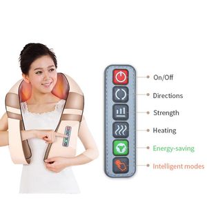 Massager Pearl Electrical Shiatsu Back Neck Shoulder Body Massager Infraröd uppvärmd 4D -knådande bil/hemmassage sjalenhet