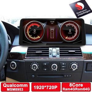 12.3インチQualcomm 1920*720p RAM4G ROM 64G CAR MULTIMEDIAプレーヤーBMW 5シリーズE60/E61 CCC/CIC BT WIFI CARPLAY RADIO 4G LTE GPS