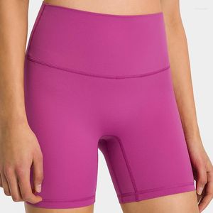 Pantaloncini attivi ABS LOLI Senza cuciture sul davanti Vita alta Yoga Stretti Per donna 6'' Cucitura interna Fitness Atletico Allenamento Corsa Con tasca interna