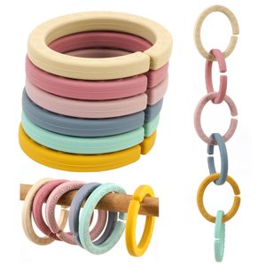 Baby tänder leksaker 6st baby teether silikon armband tandkött stick baby föremål leksak född anti-äta hand lugnande baby tillbehör leksaker 230516