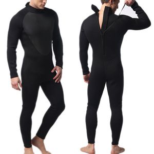 Wetsuits Drysuits Yaz Men Wetsuit Tam Bodysuit 3mm Yuvarlak Boyun Dalış Takım Esnek Yüzme Sörf Şnorkelli Yüzme Kayak Spor Giyim 230515