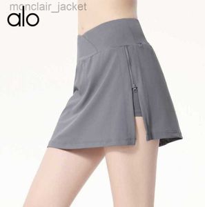 Dessliner ioga shorts esportes saia curta Anti -brilho feminino fitness meia saia executa