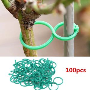 100st Garden Vine Strapping Clips Plant Bundna Buckle Ring Holder Tomato Garden Plant Stand Tool Garden Decor Accessories