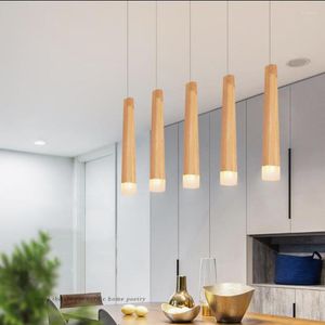 Pendant Lamps Wood Lights Droplights Lamp Nordic Design Lustre Vintage Loft Suspension Wedding Lighting Fixture For Bedroom