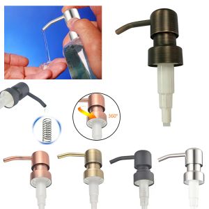 28/400 Soap Dispenser Pumps 304 Stainless Steel Dispenser Rose Gold Shower Nozzle Electroplating Pump Head Metal Shampoo Press Sanitizer