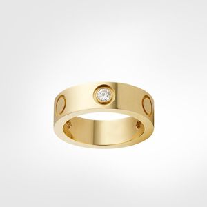 Designer 4mm 5mm 6mm Titan Markenstahl Silber Liebesring Männer und Frauen Roségold Schmuck für Liebhaber Ringe