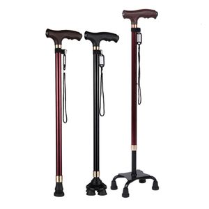 Trekking Poles Non-slip Walking Sticks For The Elderly Retractable Aluminum Alloy Multifunctional Cane With Led Light Old Men Crutch 230516