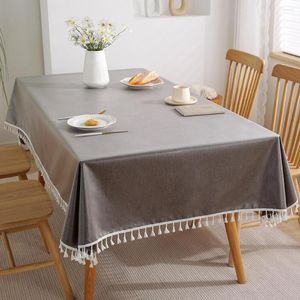 Table Cloth Rectangular Cotton Linen Tablecloth With Tassels Soft And Wrinkle Free Dining Coffee Cover Farmhouse Luxuriou Tablecloths