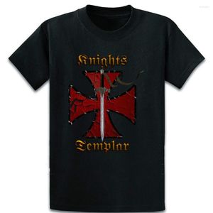 Men's T Shirts Knights Templar Crusaders Symbol Cross Samurai Sword T-Shirt. Summer Cotton Short Sleeve O-Neck Mens Shirt S-3XL