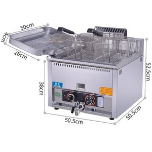 Combos Malupin MLP17L Counter LPG GAS DEEP FRYER 17 -литровый коммерческий 1 -литровый вак с куриной жаркой с контролем температуры термостата