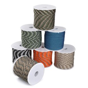 Klättringslep 550 Militär 50m100m 7-kärnparacord rep 4mm utomhus polyester fallskärmsladd camping överlevnad paraply tält bunt 230516