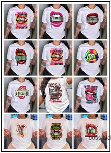 Plus Größe 3xl 4xl 5xl Designer T Shirt Für frauen 2023 Neue Damen Lose Rundhals Kurzarm T Geld serie Cartoon Print Tees