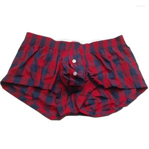 Mäns Sleepwear 3PC/Lot Underwear Men BoxerTShorts Home Short Plaid Cueca Masculina Boxer Sexiga underbyxor Ropa Interiör Hombre Para