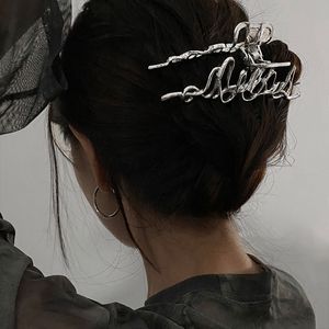 Hair Clips Barrettes Ruoshui Woman Novelty Irregular Hairpins Punk Style Metal Silver Hair Claws Barrettes Women Hair Accessories Hair Clips Hairgrip 230517