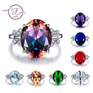 Anéis de banda 925 Silver Ring Jewelry Butterfly Design Novos anéis de pedras preciosas coloridas para mulheres Presente de Natal de Natal J230517