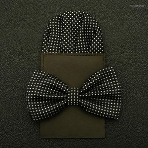 Bow Ties 2023 Dot Neck Tie Set For Men Paper Handkerchief Bowtie Pretied Pocket Square Wedding Mariage Party Gift