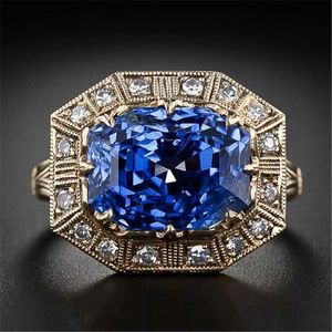 Bandringe Pure 3 Sapphire Schmuck Edelstein 14K Gold Ring für Frauen Luxus Bizuteria Anillos De 14K Gold Edelstein Ehering Box J230517