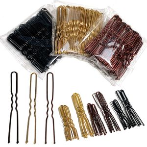 Kopfbedeckung Haarschmuck 50 Stück Damen 567 cm Haar gewellt Uförmige Bobby Pin Haarspange Salon Grip Clip Braut Haarnadeln Schwarzes Metall Haarschmuck für Dutt 230517