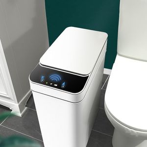 Avfallsbehållare Tempat Sampah Cerdas Tanpa Sentuhan sensor otomatis untuk toalett kamar mandi dapur tahan air pengisi daya USB 230517