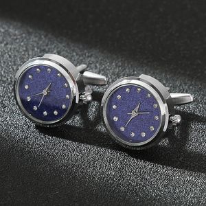 High End Mens Cufflinks Alarm Clock Watch Fashion Star All Match Shirt Cufflinks Nails French Suit Cuff Link Watch Business Gift