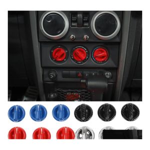 Andra interiörstillbehör ABS CAR AIR Condition Swtich Button Decoration Er för Jeep Wrangler JK 20072010 Tillbehör6801824 Drop D OTJJL